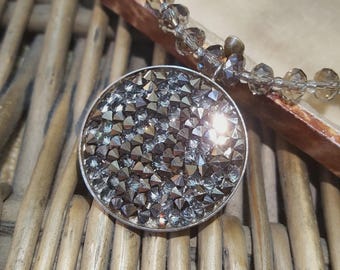 Coeur De Lion Necklace, Sparkly Crystals Pendant Necklace, Adjustable