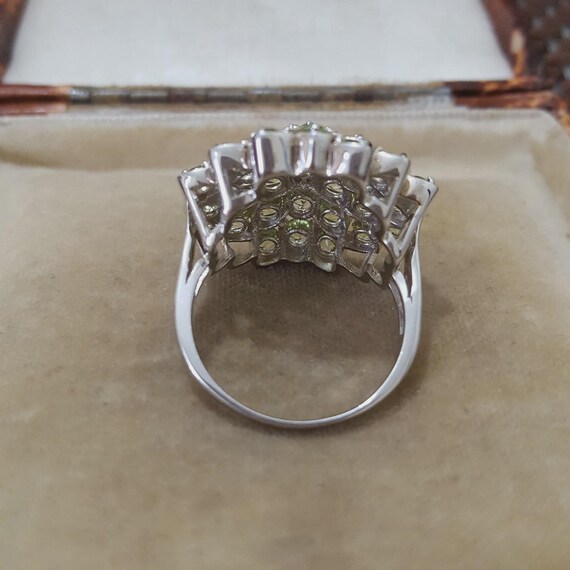 Statement Sterling Silver Ring Green Kyanite Gems… - image 9