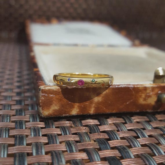 Sterling Silver Ring, Multi Gems Ruby Opal Emeral… - image 7