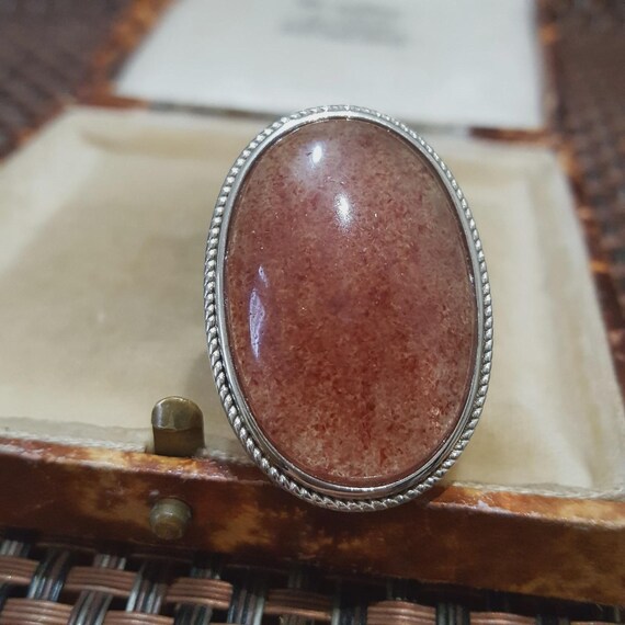 Statement Ring 925 Sterling Silver Strawberry Qua… - image 7