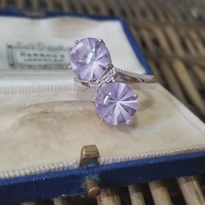 925 Sterling Silber Ring, Rose De France Amethyst Ring, Größe O US 7,25