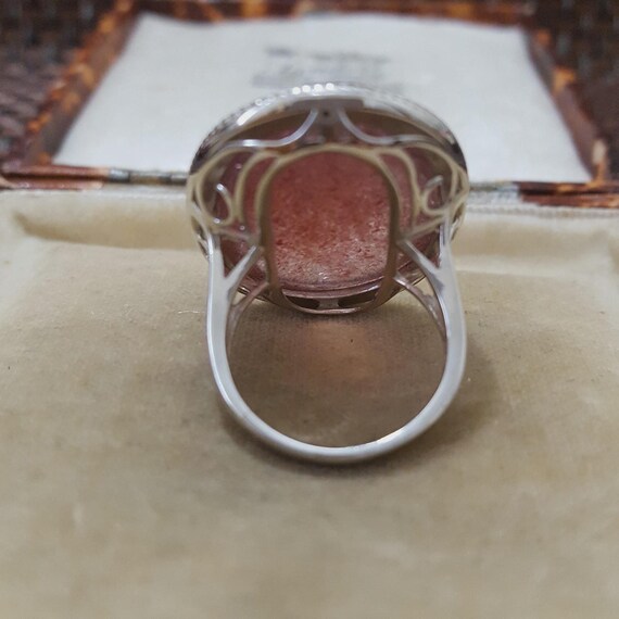 Statement Ring 925 Sterling Silver Strawberry Qua… - image 9
