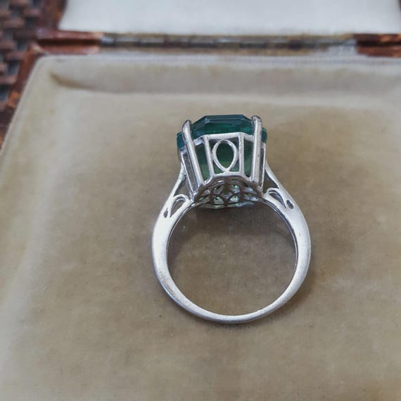 925 Statement Sterling Silver Ring Peacock Quartz… - image 9