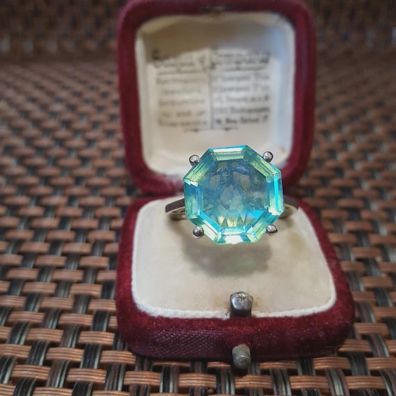 925 Statement Sterling Silver Ring Peacock Quartz… - image 2