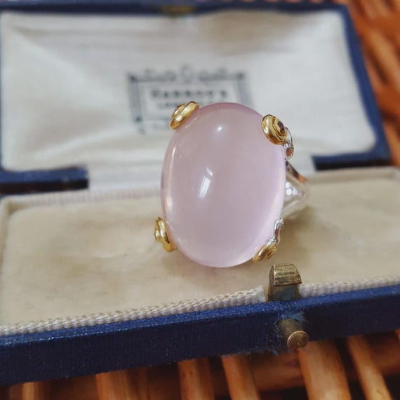 Large Statement 925 Sterling Silver Ring Rose Qua… - image 4