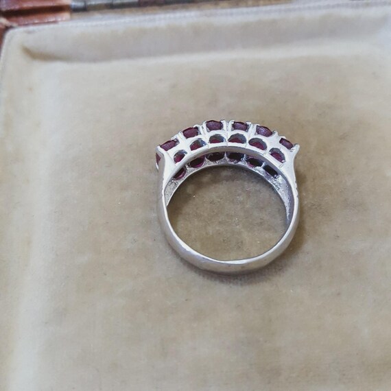 Half Eternity Ring 925 Sterling Silver Ruby Gemst… - image 9