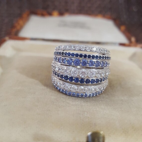 Diamonique Statement Ring Sterling Silver Simulat… - image 7