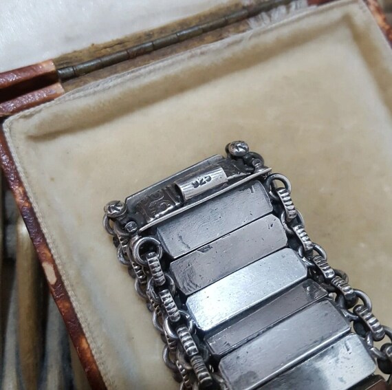 Vintage/Antique 925 Sterling Silver Bracelet, Wid… - image 5