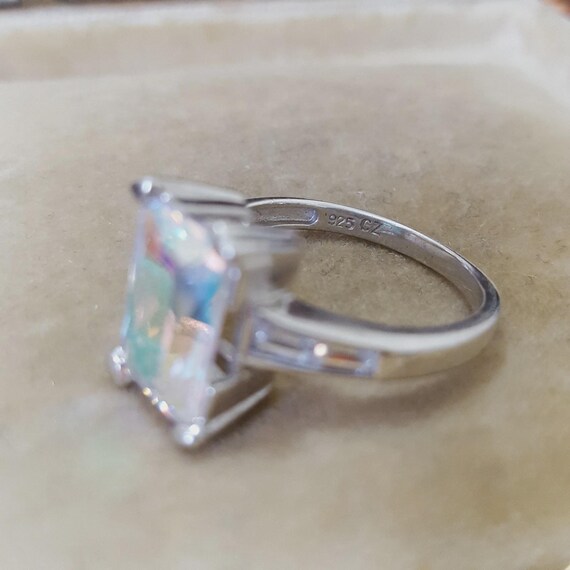 Diamonique Sterling Silver Ring Simulated Mystic … - image 8