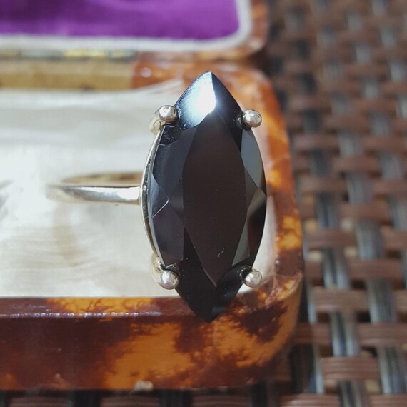 Gold Plated Sterling Silver Ring Black Onyx Gemstone Jewellery UK Size P View 5