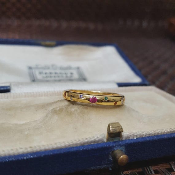 Sterling Silver Ring, Multi Gems Ruby Opal Emeral… - image 4