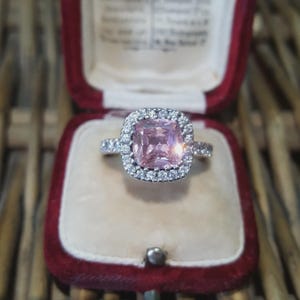 アールデコ ディアモニック 925 スターリングシルバー リング、模造ダイヤモンド、サイズ M.5 US 6.5