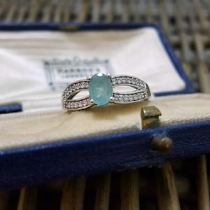 925 Sterling Silver Ring, Natural Grandidierite And Topaz, Size P.5 US 8