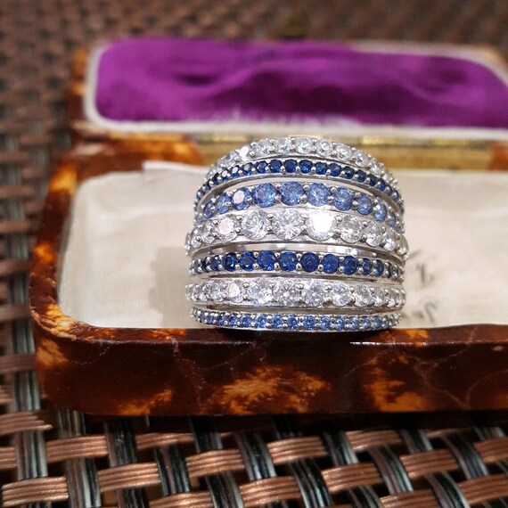 Diamonique Statement Ring Sterling Silver Simulat… - image 6