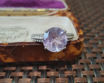 Sterling Silver Ring Rose De France Amethyst Gemstone Jewellery UK Size N