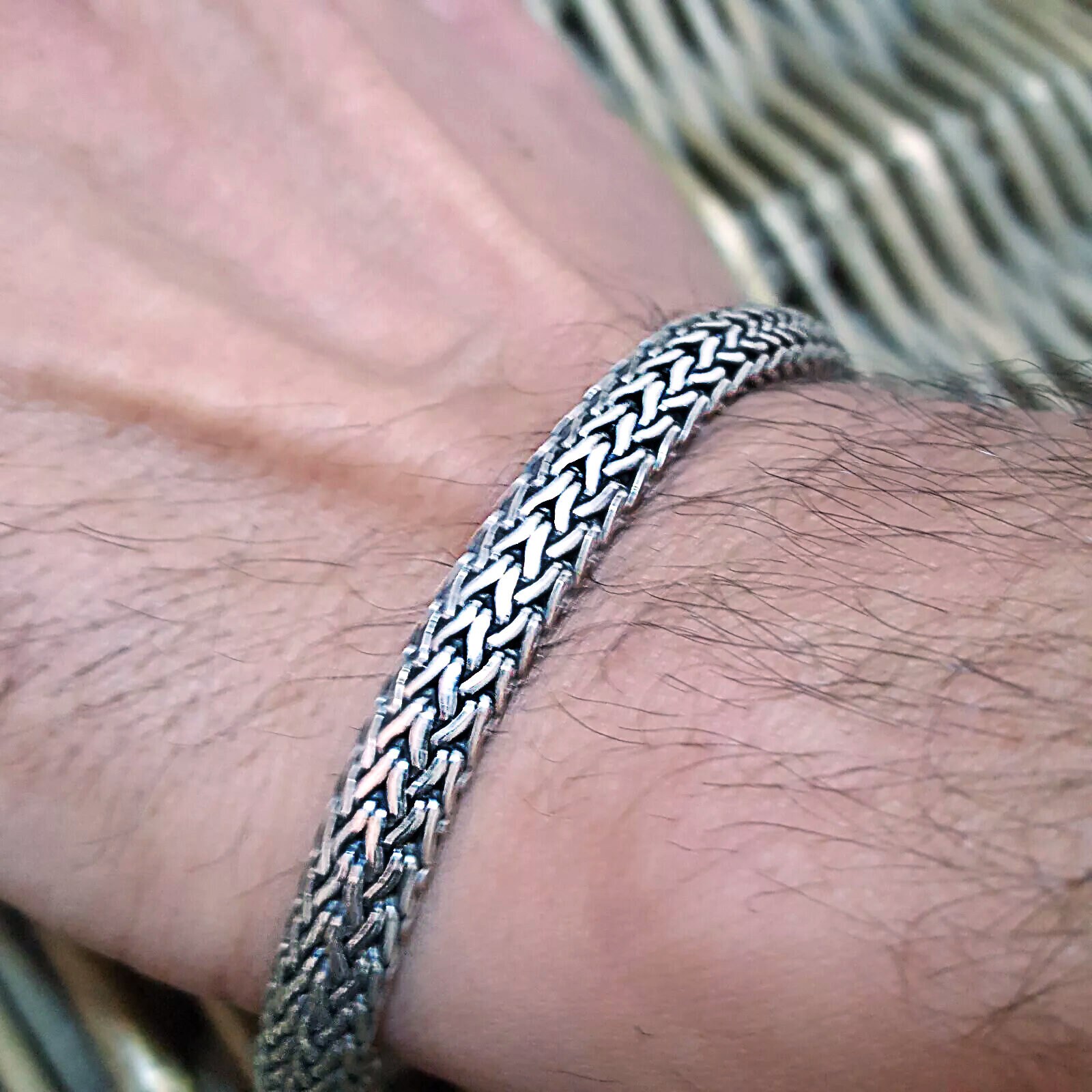 ヴィンテージ ヘビーフォックステールネックレス シルバー925 メキシコ製