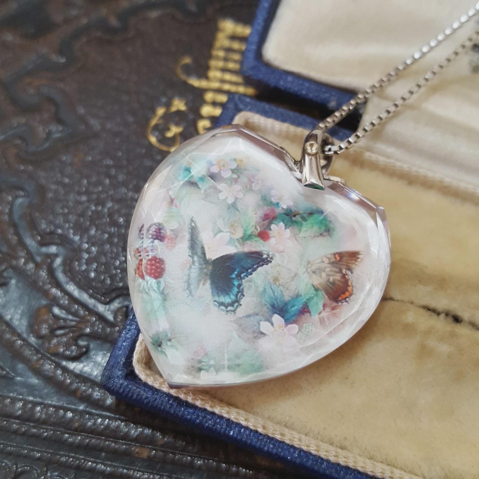 Bradford Exchange 925 Sterling Silver Necklace, Crystal Heart