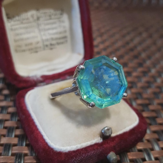 925 Statement Sterling Silver Ring Peacock Quartz… - image 4