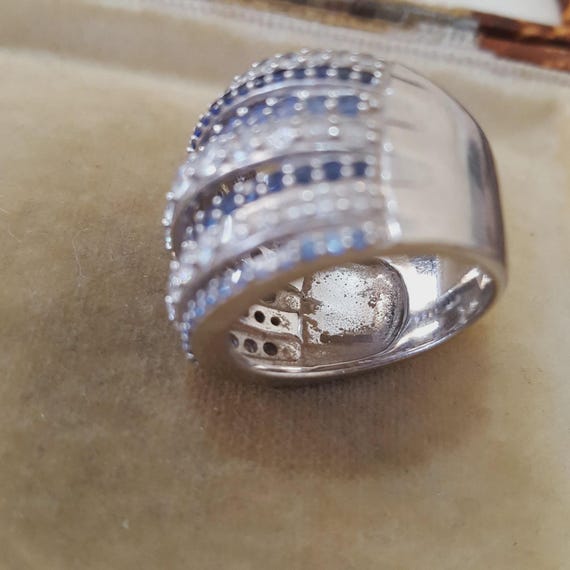 Diamonique Statement Ring Sterling Silver Simulat… - image 9