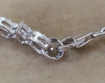 925スターリングシルバーテニスブレスレット、キラキラクリスタル