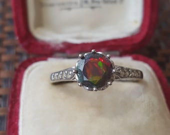 Sterling Silver Ring Paradise Opal And Topaz Gemstones Jewellery UK Size N.5