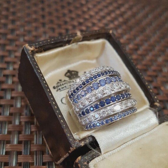 Diamonique Statement Ring Sterling Silver Simulat… - image 4