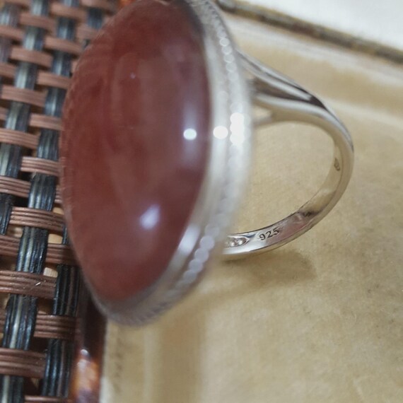 Statement Ring 925 Sterling Silver Strawberry Qua… - image 8