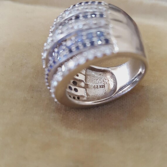 Diamonique Statement Ring Sterling Silver Simulat… - image 8