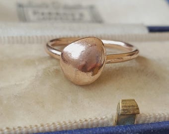 Monica Vinader Rose Gold Sterling Silver Ring Pebble Organic Minimalist Size M