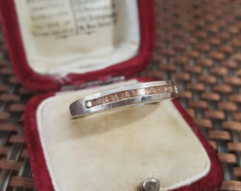 Sterling Silver Half Eternity Ring Andalusite Gemstones UK Size T.5 / US 10