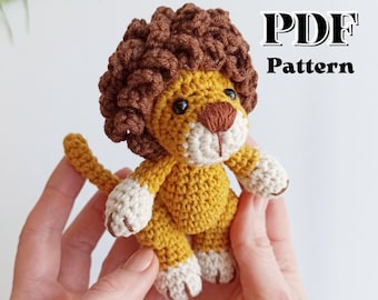 Lion crochet pattern, amigurumi lion pattern, crochet animals pattern