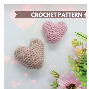 Crochet heart pattern,   easy crochet amigurumi pattern, PDF Instant Download