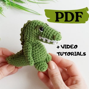 Crochet alligator pattern, easy crochet amigurumi crocodile, mini crochet animal