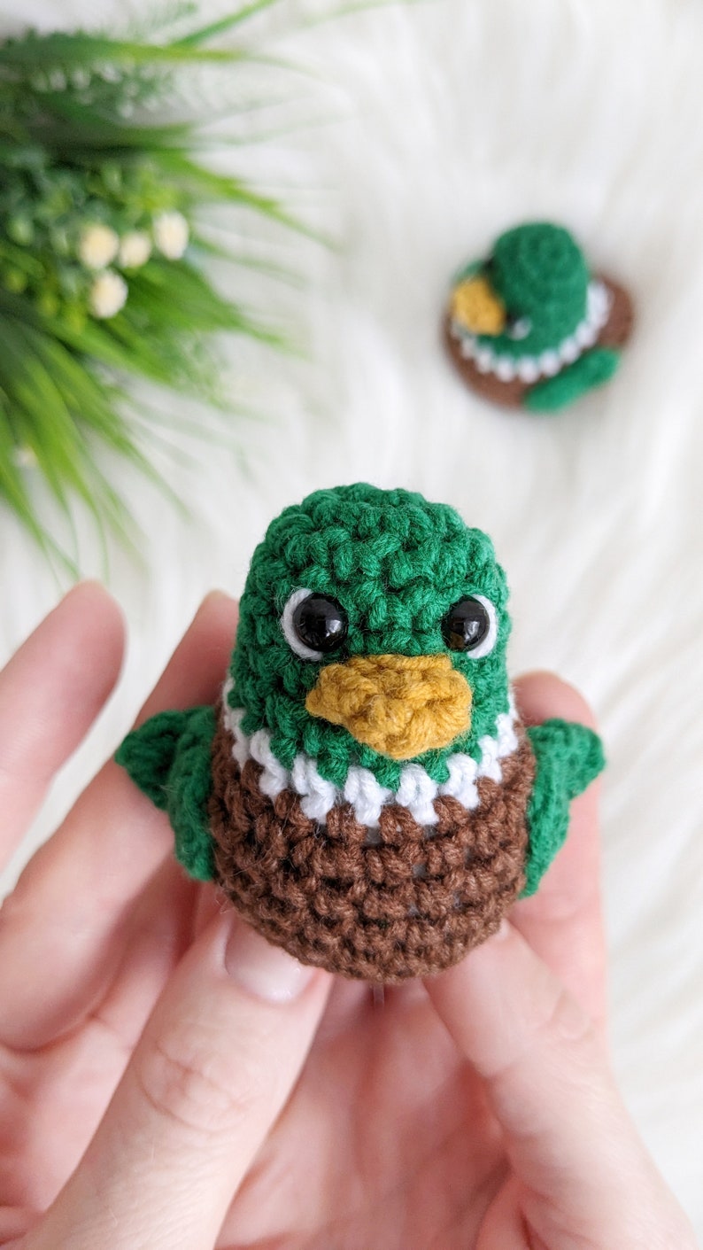 Crochet duck pattern, amigurumi mallard duck easy crochet pattern image 8