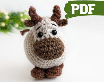 Cow crochet pattern, amigurumi cow easy crochet pattern