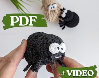 Crochet spider amigurumi pattern, easy crochet spider Halloween ornaments