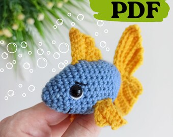 Crochet fish pattern, easy crochet small amigurumi fish