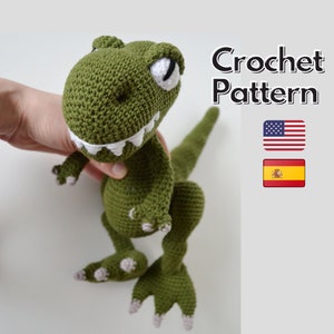 かぎ針編みの恐竜のパターン、T-Rexの編みぐるみのパターン