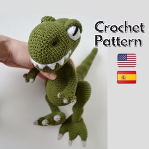 Crochet dinosaur pattern, t-rex amigurumi pattern