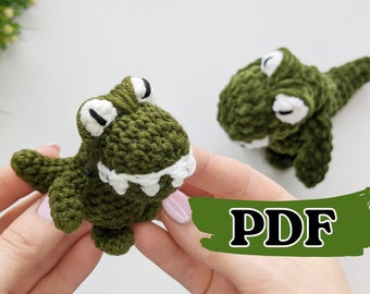 Patrón de dinosaurio de ganchillo, patrón amigurumi dino T-Rex