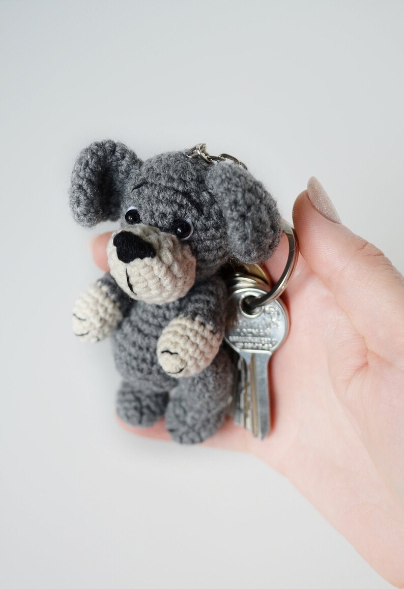 Stuffed dog keychain plush dog keyring small dog figurine Etsy