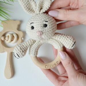 Crochet baby rattle pattern, bunny amigurumi pattern image 7