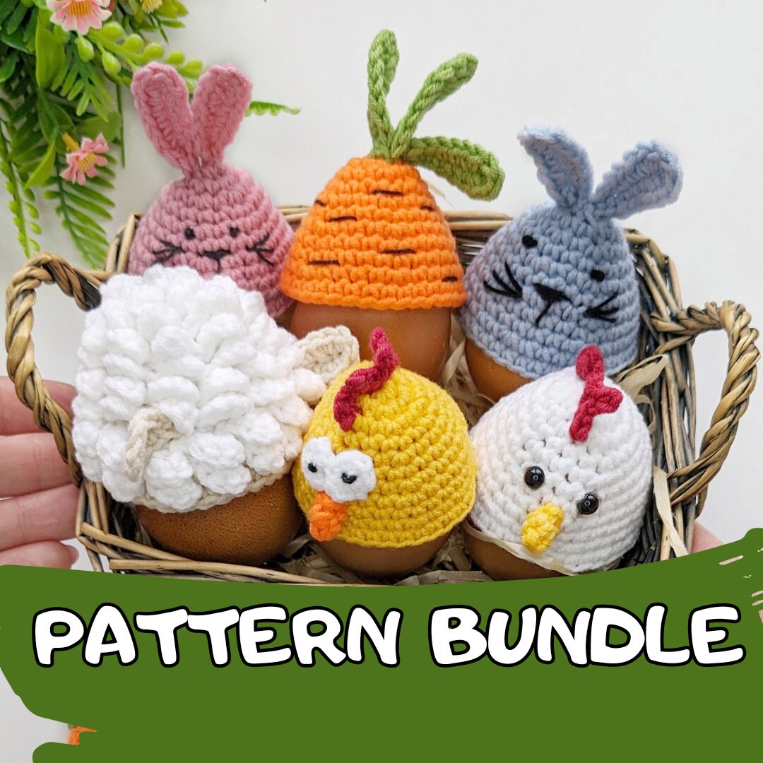 Easy Crochet Easter Egg Cozy, Set of 4 Crochet Patterns - Etsy