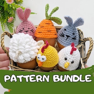 Easy Crochet Easter Egg Cozy, set of 4 crochet patterns