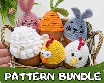 Easy Crochet Easter Egg Cozy, set of 4 crochet patterns