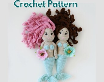 Haakpatroon zeemeerminpop, handgemaakt amigurumi-patroon voor poppen