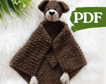Crochet dog security blanket, crochet baby lovey pattern