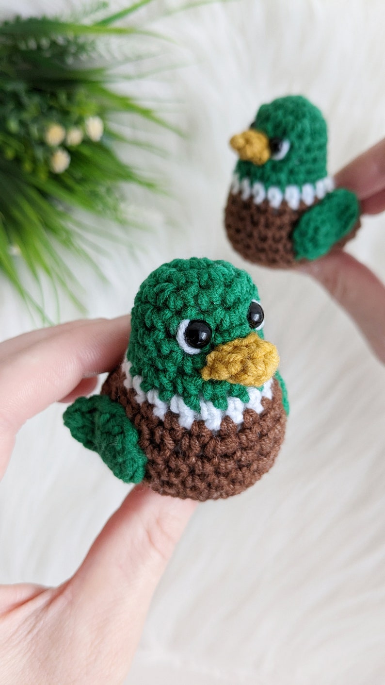 Crochet duck pattern, amigurumi mallard duck easy crochet pattern image 3