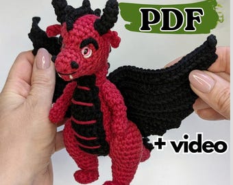 Blaze the Dragon crochet pattern, amigurumi dragon pattern