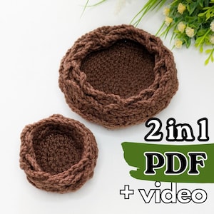 Crochet Nest 2-in-1 Pattern, Beginner Friendly (PDF Pattern) image 1